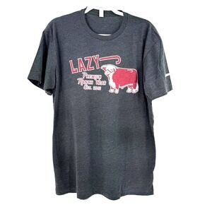 NEW Lazy J Ranch Wear Premium T-Shirt Men's Large Gray Cowboy Landman Western